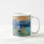 Impression Sunrise, Soleil Levant, Claude Monet Coffee Mug<br><div class="desc">Impression, Sunrise (Impression, soleil levant) is a painting by Claude Monet. It gave rise to the name of the Impressionist movement. Dated 1872, its subject is the harbour of Le Havre in France, using very loose brush strokes that suggest rather than delineate it. Monet explained the title later: Landscape is...</div>