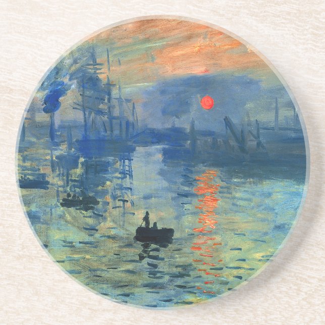 Impression Sunrise, Soleil Levant, Claude Monet Drink Coaster (Front)