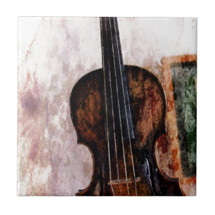 impressionism musical instrument Fiddle Violin Tile