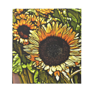 impressionism painting country yellow sunflower notepad