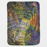 Impressionism Path: Sunny Forest Watercolor Baby Blanket