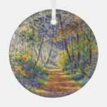 Impressionism Path: Sunny Forest Watercolor Glass Ornament