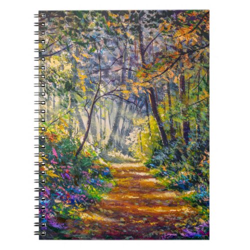Impressionism Path Sunny Forest Watercolor Notebook