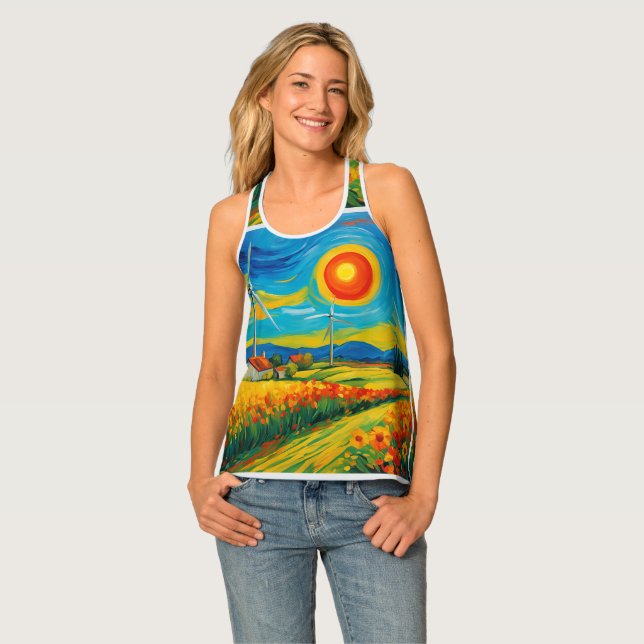 Impressionism Solar and Wind Power Tank Top (Front Full)