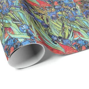 Impressionism Van Gogh Irises Flowers Floral Wrapping Paper
