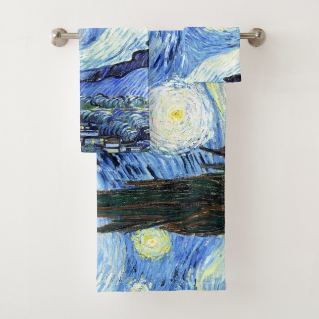 Impressionism Van Gogh Starry Night Bath Towel Set (Insitu)