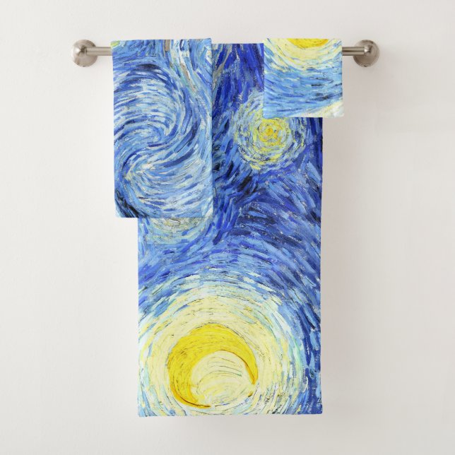 Impressionism Van Gogh Starry Night Bath Towel Set (Insitu)