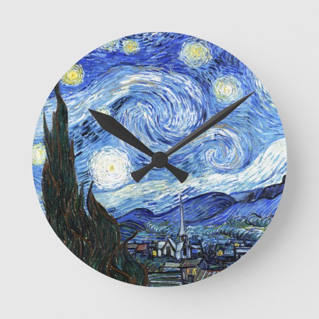 Impressionism Van Gogh Starry Night Wall Clock (Front)