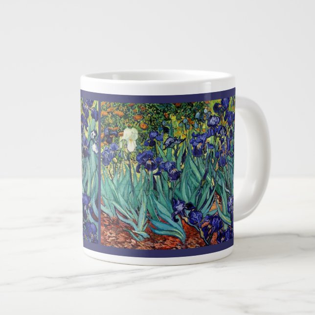 Impressionism Van Goghs Irises Large Jumbo Mug (Front Right)
