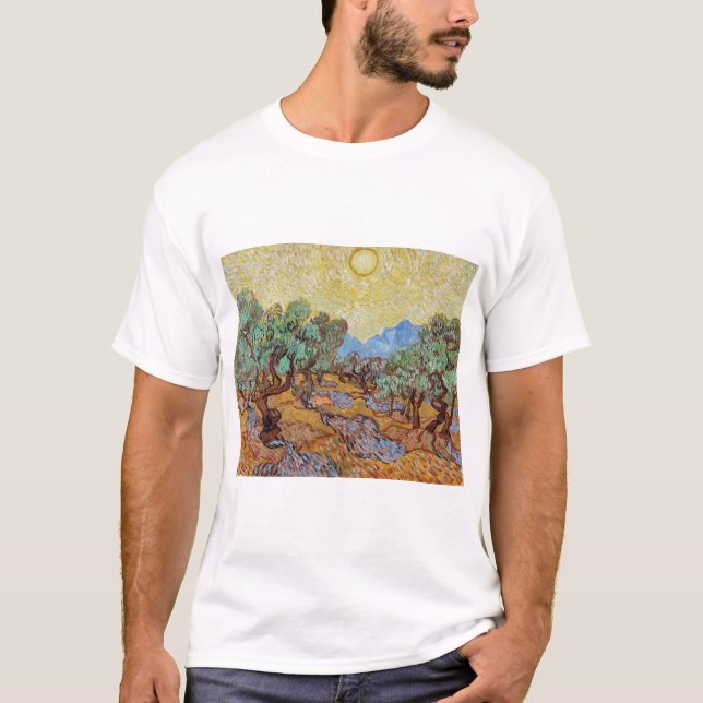 Impressionism Vincent Van Gogh Olive Trees Famous T-Shirt (Front)