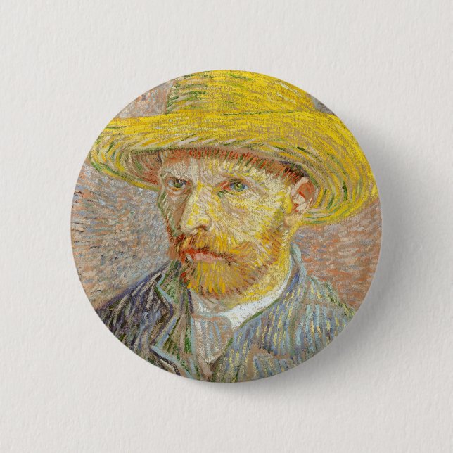 Impressionism Vincent Van Gogh Self Portrait with Button (Front)