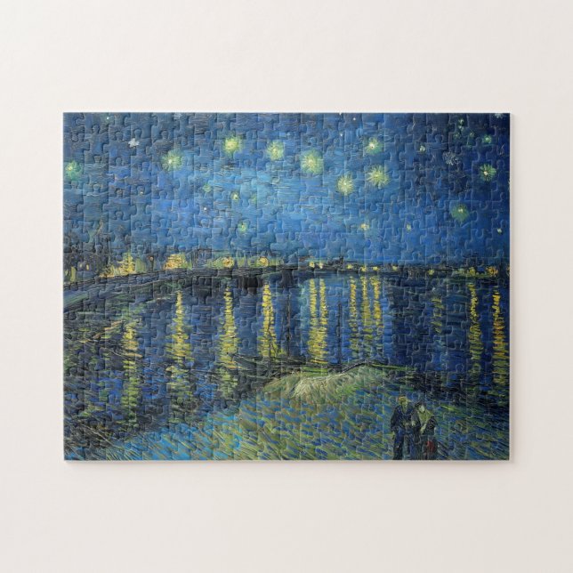 Impressionism Vincent Van Gogh Starry Night Over Jigsaw Puzzle (Horizontal)