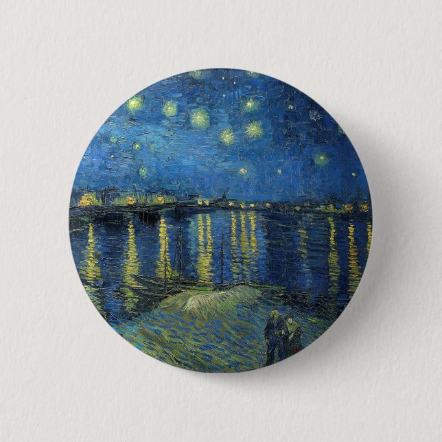 Impressionism Vincent Van Gogh Starry Starry Night Button (Front)