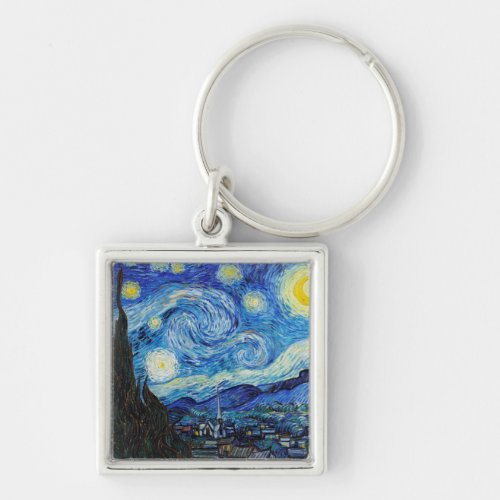 Impressionism Vincent Van Gogh Starry Starry Night Keychain