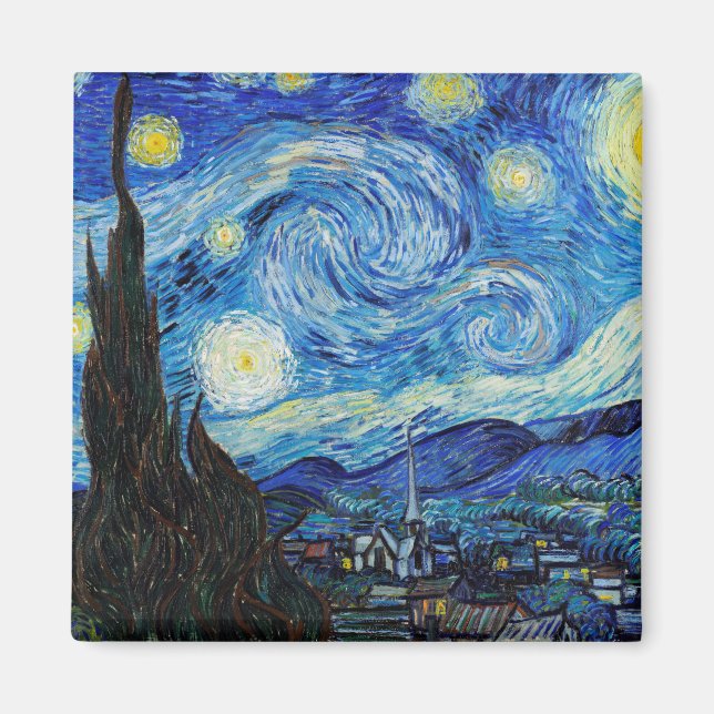 Impressionism Vincent Van Gogh Starry Starry Night Magnet (Front)