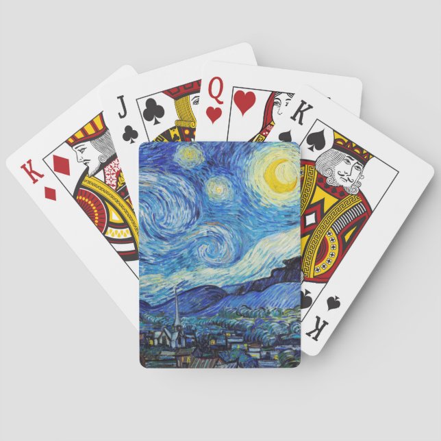 Impressionism Vincent Van Gogh Starry Starry Night Poker Cards (Back)