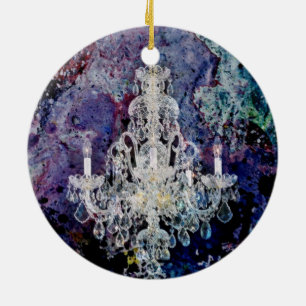 impressionism watercolor Edwardian Chandelier Ceramic Ornament