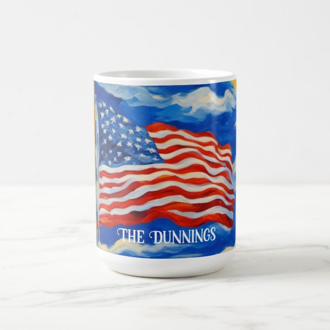 Impressionist American Flag  Coffee Mug (Center)