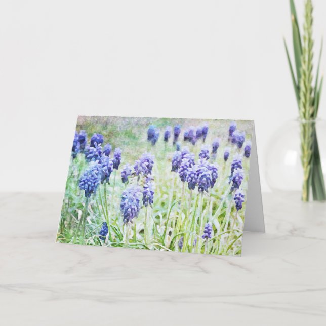 Impressionist Artsy Hyacinth Flowers Art Card (Front)
