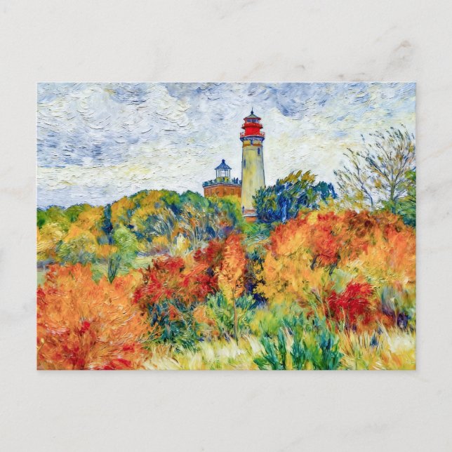 Impressionist Autumn Scene at Kap Arkona Lighthous Postcard (Front)