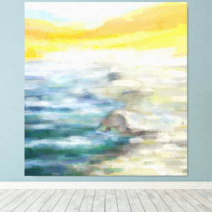 Impressionist Beach Landscape Canvas Print