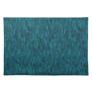 Impressionist Brush Strokes, Navy, Teal, Blue Cloth Placemat
