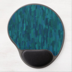 Impressionist Brush Strokes, Navy, Teal, Blue Gel Mouse Pad