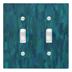 Impressionist Brush Strokes, Navy, Teal, Blue Light Switch Cover
