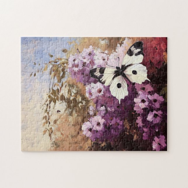 Impressionist Butterfly Garden Painting Jigsaw Puzzle (Horizontal)