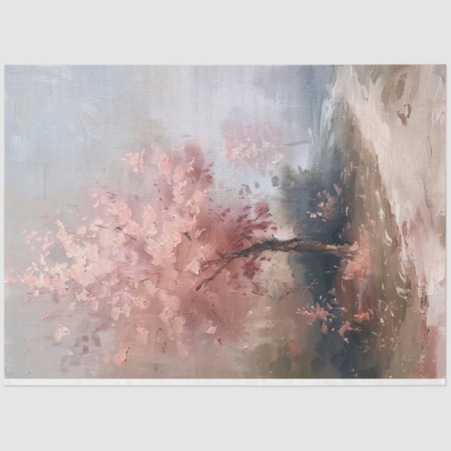 Impressionist Cherry Blossom Tree Decoupage Tissue Paper (Front)