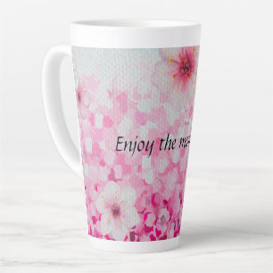 Impressionist cherry blossoms latte mug