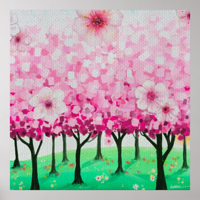 Impressionist cherry blossoms poster (Front)