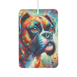 Impressionist Colorful Pop Art Boxer Dog Painting Air Freshener