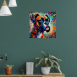Impressionist Colorful Pop Art Boxer Dog Painting  Poster<br><div class="desc">Impressionist Colorful Pop Art Boxer Dog Painting</div>