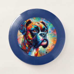 Impressionist Colorful Pop Art Boxer Dog Painting Wham-O Frisbee
