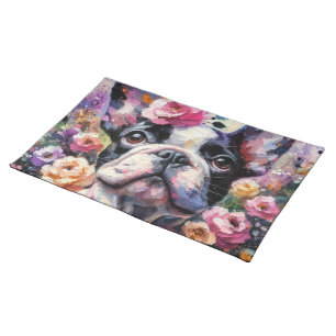 Impressionist Colorful Pop Art French Bulldog Cloth Placemat