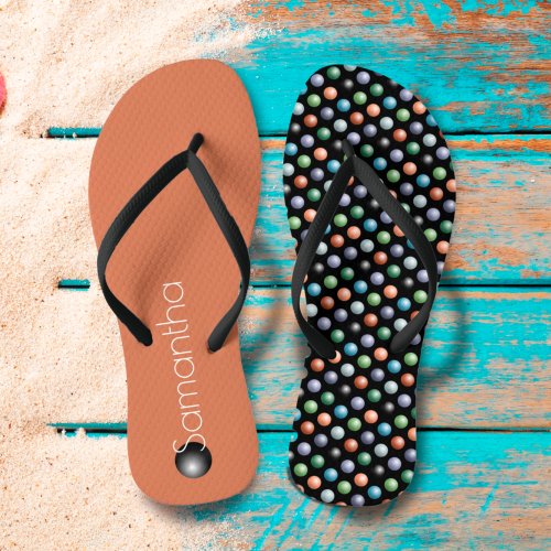 Impressionist Colors 3D Dotted Pattern Flip Flops