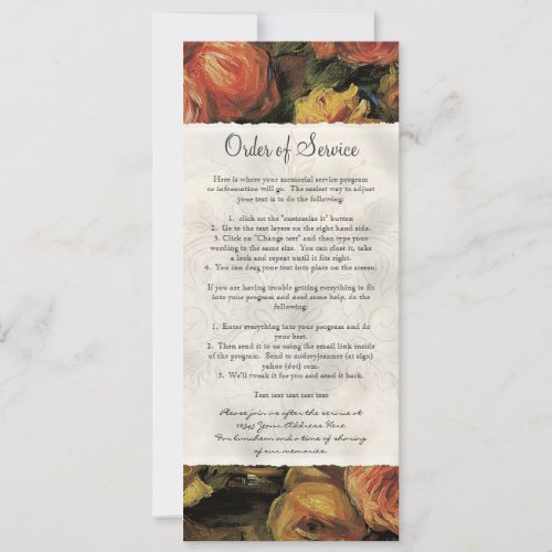 Impressionist Coral Yellow Rose 2 Life Celebration Invitation