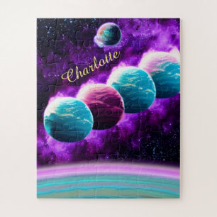 Impressionist Cosmic Amazing Purple Universe Fun Jigsaw Puzzle