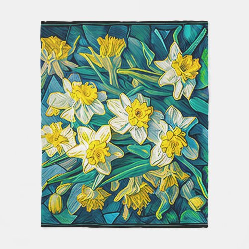 Impressionist Daffodils  Fleece Blanket