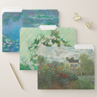 Impressionist File Folders Set of Three Floral