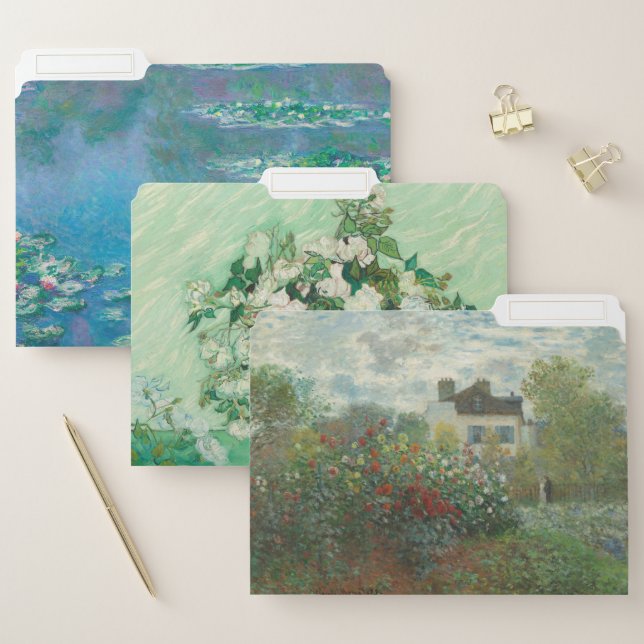 Impressionist File Folders Set of Three Floral (Set)