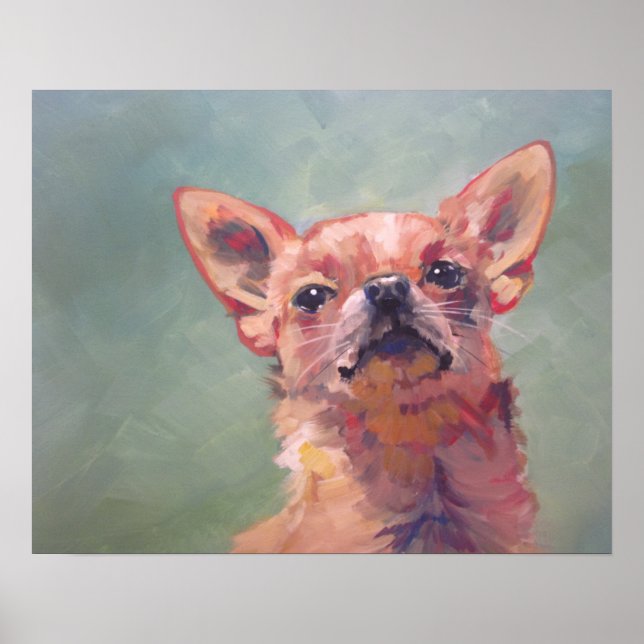 Impressionist Fine Art Chihuahua Painting Poster (Front)