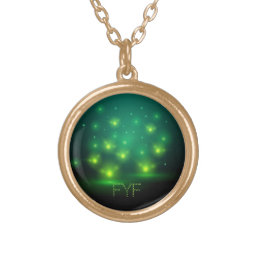 Impressionist Fireflies Monogram Gold Plated Necklace