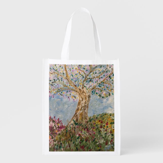 Impressionist Flower Tree Bag (Front)