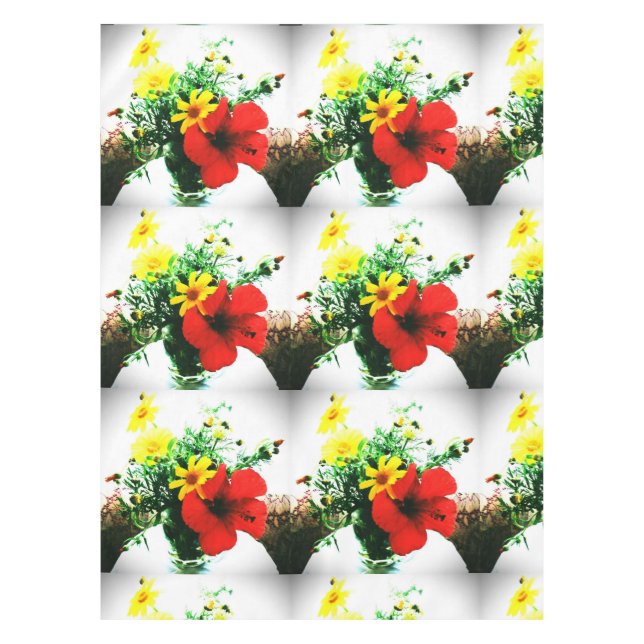 impressionist flowers art design tablecloth (Front)