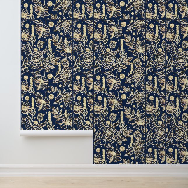 impressionist flowers floral palm tree botanical wallpaper  (Application)