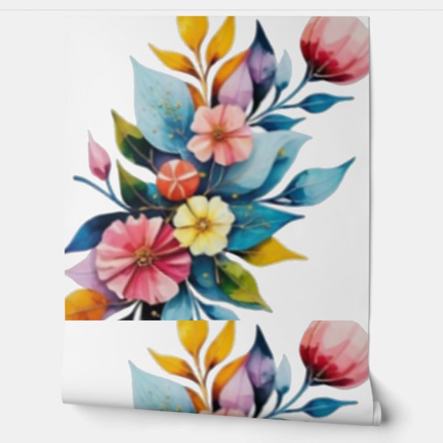 impressionist flowers watercolors wallpaper  (Unrolling)