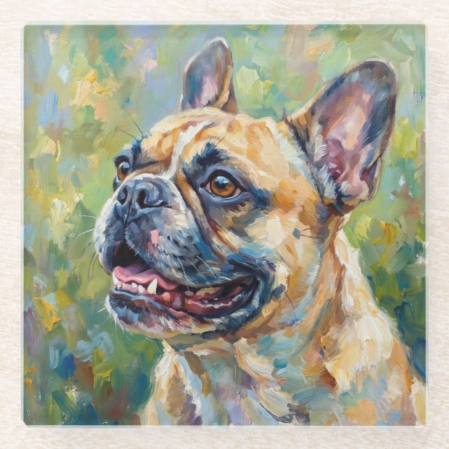 Impressionist French Bulldog Art Coaster (Front)