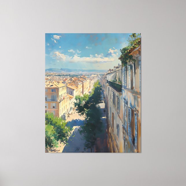 Impressionist image of Mompellier around 1906 Canvas Print (Front)